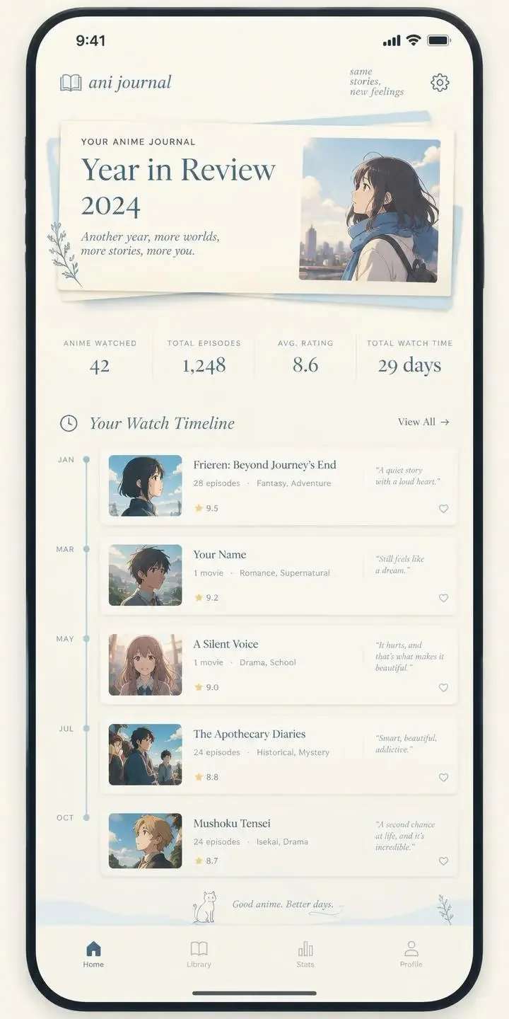 咪咕影院 APP 年度手账界面 - 把这一年的心动都装订起来