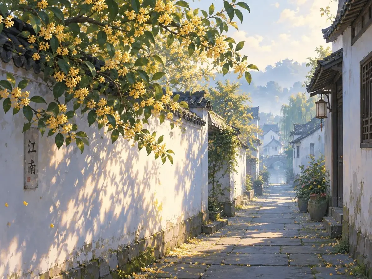 桂花巷口壁纸 - 壁纸 · 季节｜咪咕影院原创壁纸